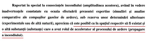 Legendă: pagina 115 din raportul Institutului Național de Expertize Criminalistice (10 martie 2016)